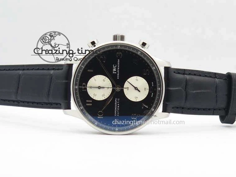 MIROTIME 0217 Modern Portuguese IW371404 ZF V3 1:1 Best Edition SS Black Dial On Black Leather Strap A 7267
